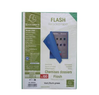 Chemise cartonnée vert vif 24x32cm