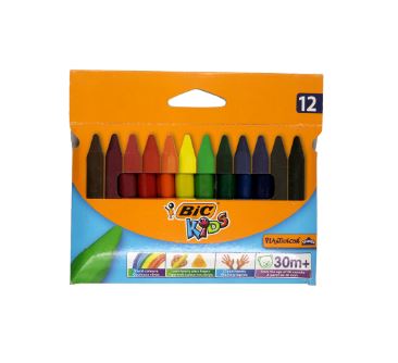 crayons de cire triangulaires Plastidecor 12 couleurs