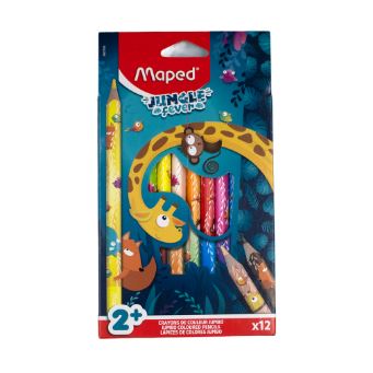 Crayon de couleurs Jumbo Jungle Fever 12 pièces 18cm