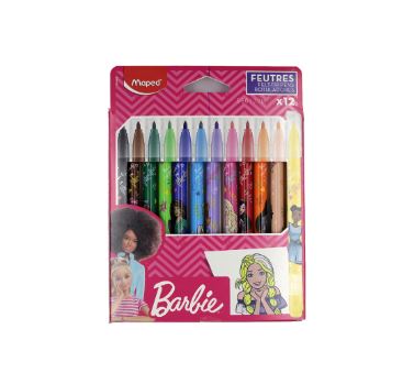 Feutres 12 couleurs Barbie pointe moyenne