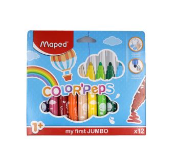 Feutres 12 couleurs Maxi pointe large