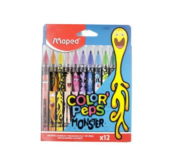Feutres 12 couleurs Monster pointe moyenne