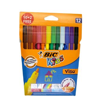 Feutres Kids Visa 12 couleurs fines