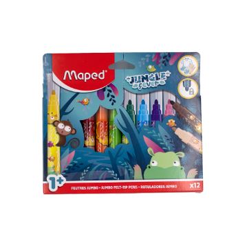Feutres Jumbo 12 couleurs Jungle Fever pointe large