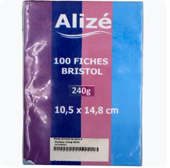 Fiches Bristol couleur 100 pages
