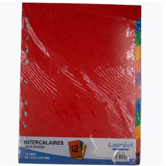 Intercalaire plastique A4 12 positions