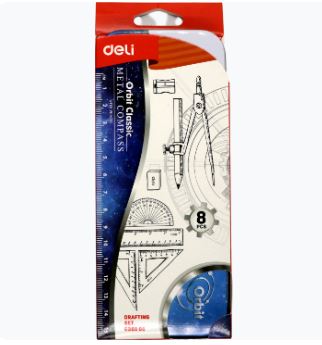 Kit géométrie 5 pièces règles avec compas