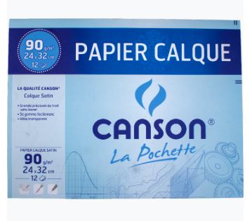 Papier calques satin 12 feuilles 24×32cm 70g