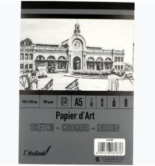 Papier dessin A5 20 feuilles 165g