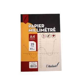 Papier millimétré A4 25 feuilles 80g