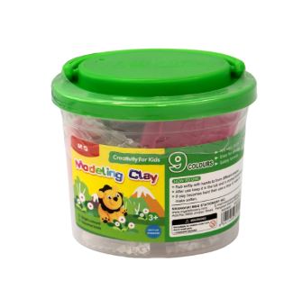 Pâte modeler 9 couleurs seau 04467
