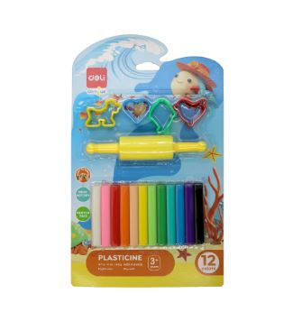 Pâte modeler Genius 12 pièces + 4 moules + rouleau 160g