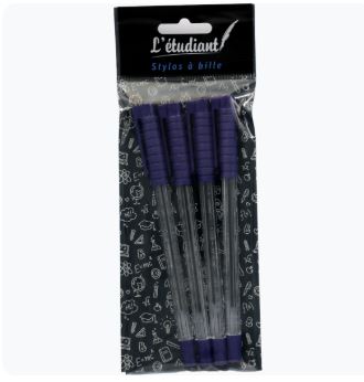 Pochette 4 stylos bleus