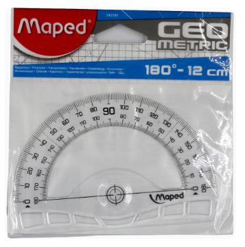 Rapporteur Geometric plastique 180° 12cm