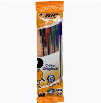 Stylo bille Crystal 4 couleurs pointes moyennes