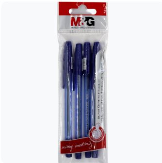 Stylo bille bleu 0.7mm Co-Open 4 pièces