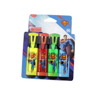Surligneurs 4 couleurs vives Superman
