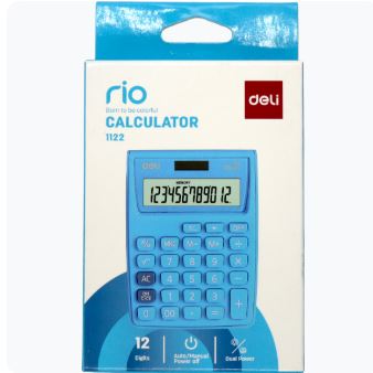 Calculatrice 12 chiffres bleu