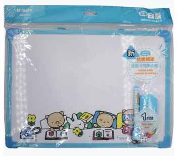 Ardoise blanche effaçable à sec 25 x 35cm + accessoires