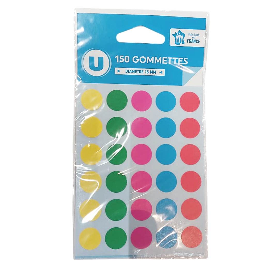 Gommettes multicolores 15mm