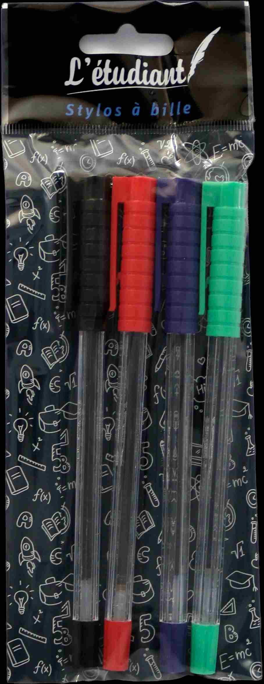 Pochette 4 stylos assortis
