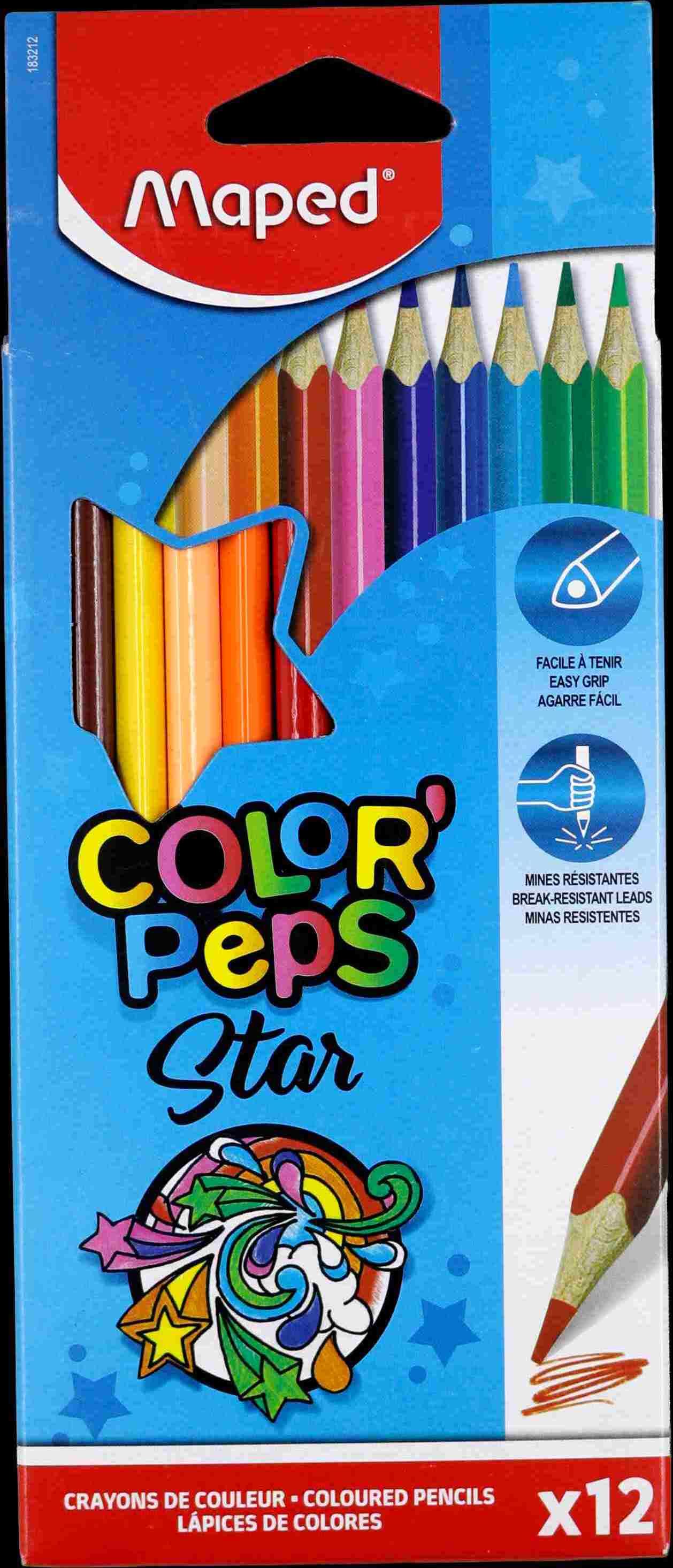 crayons de couleur Color’Peps Star 12 pièces