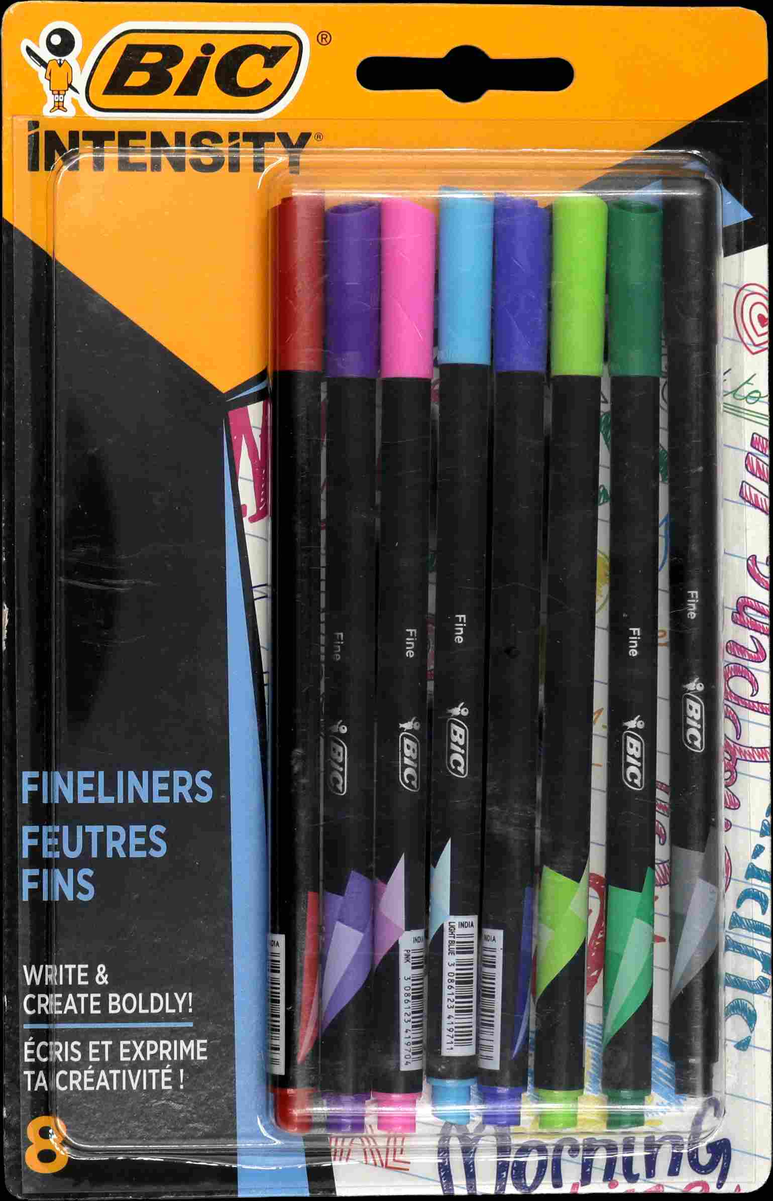 Stylo-feutre Intensity 8 couleurs assorties pointe fine