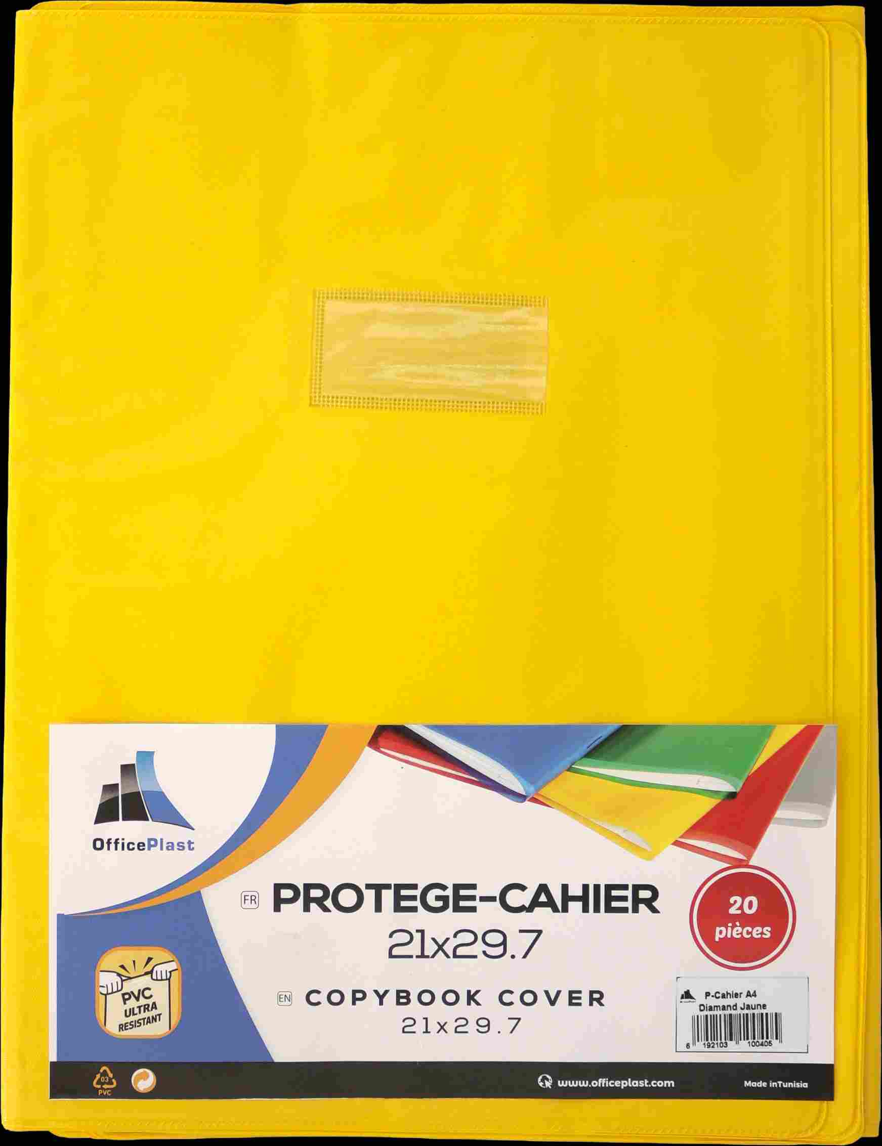 Protège-cahier jaune 17×22cm