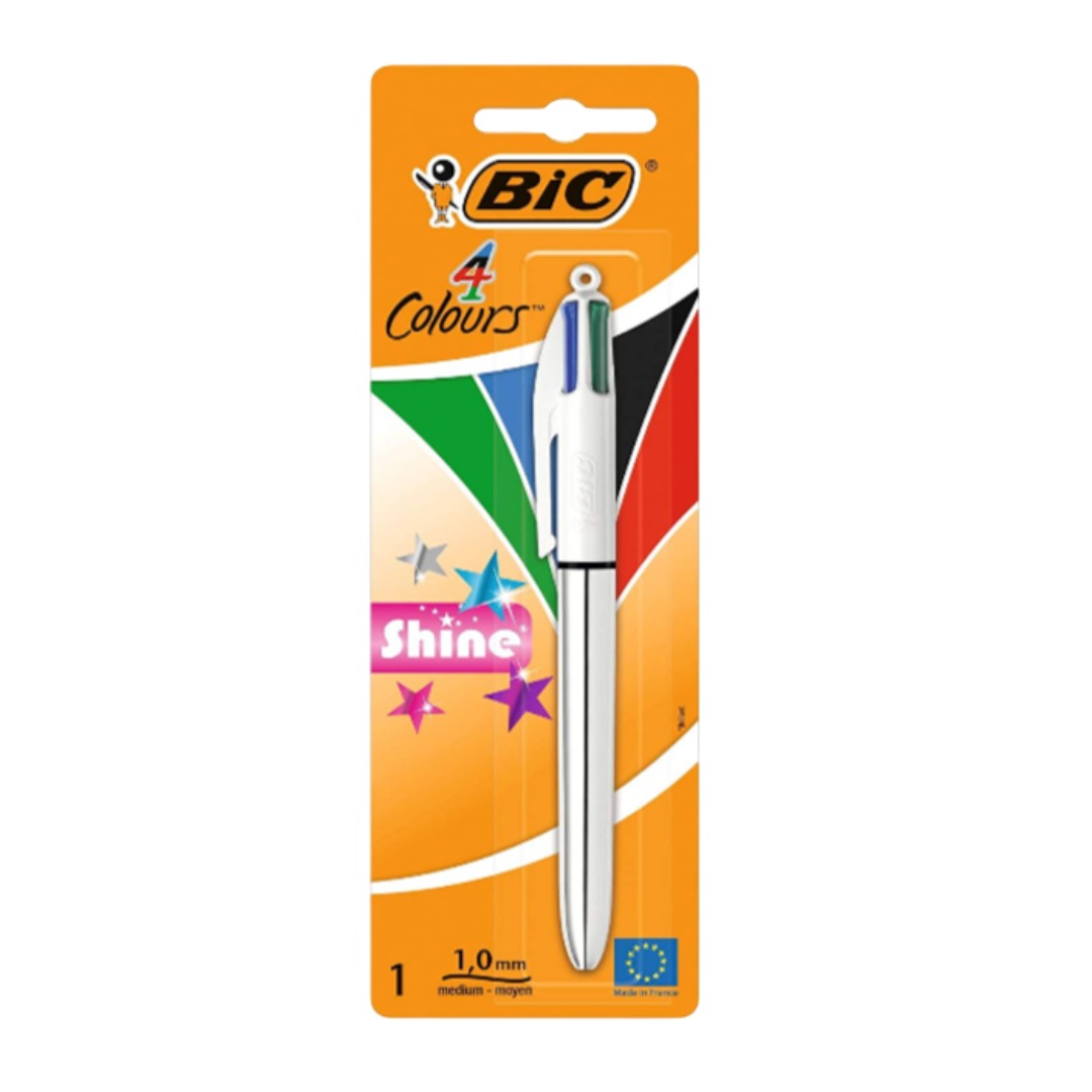Stylo bille Shine 4 couleurs 4 en 1 pointe moyenne