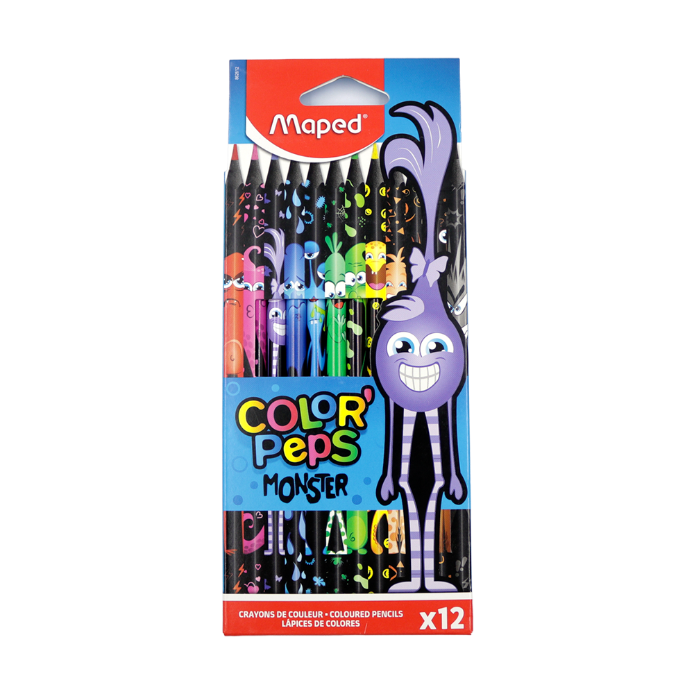 Crayons de couleur Monster 12 pièces 18cm
