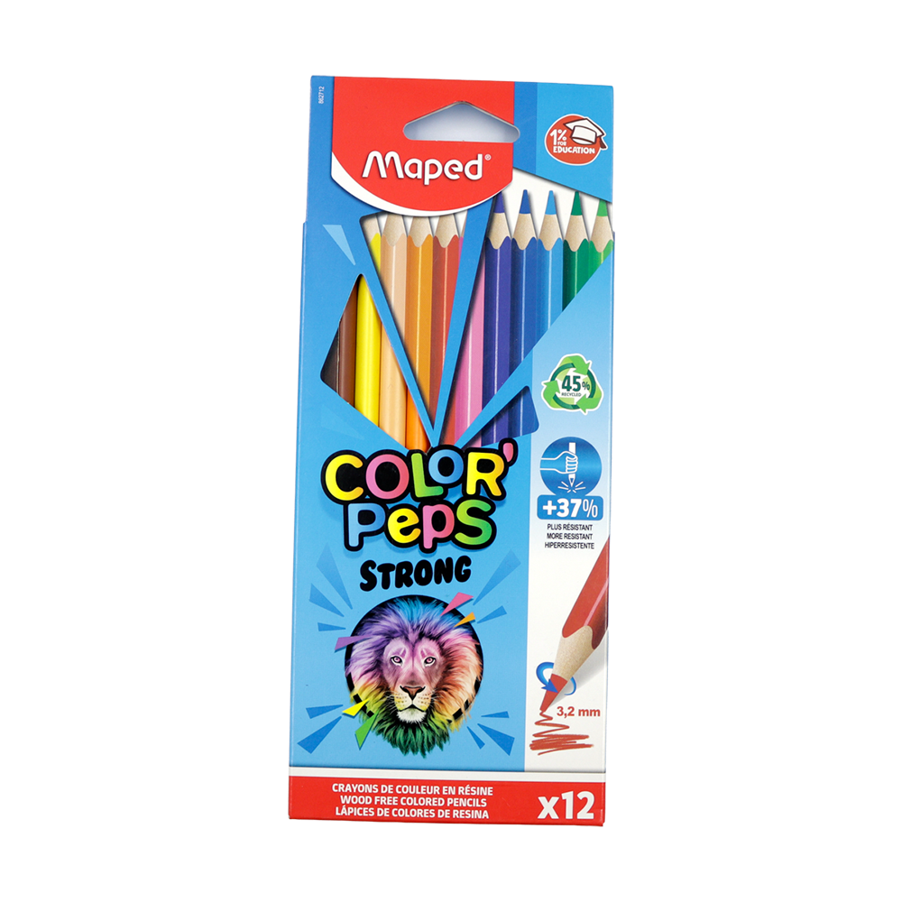 Crayons de couleur 12 pièces 18cm