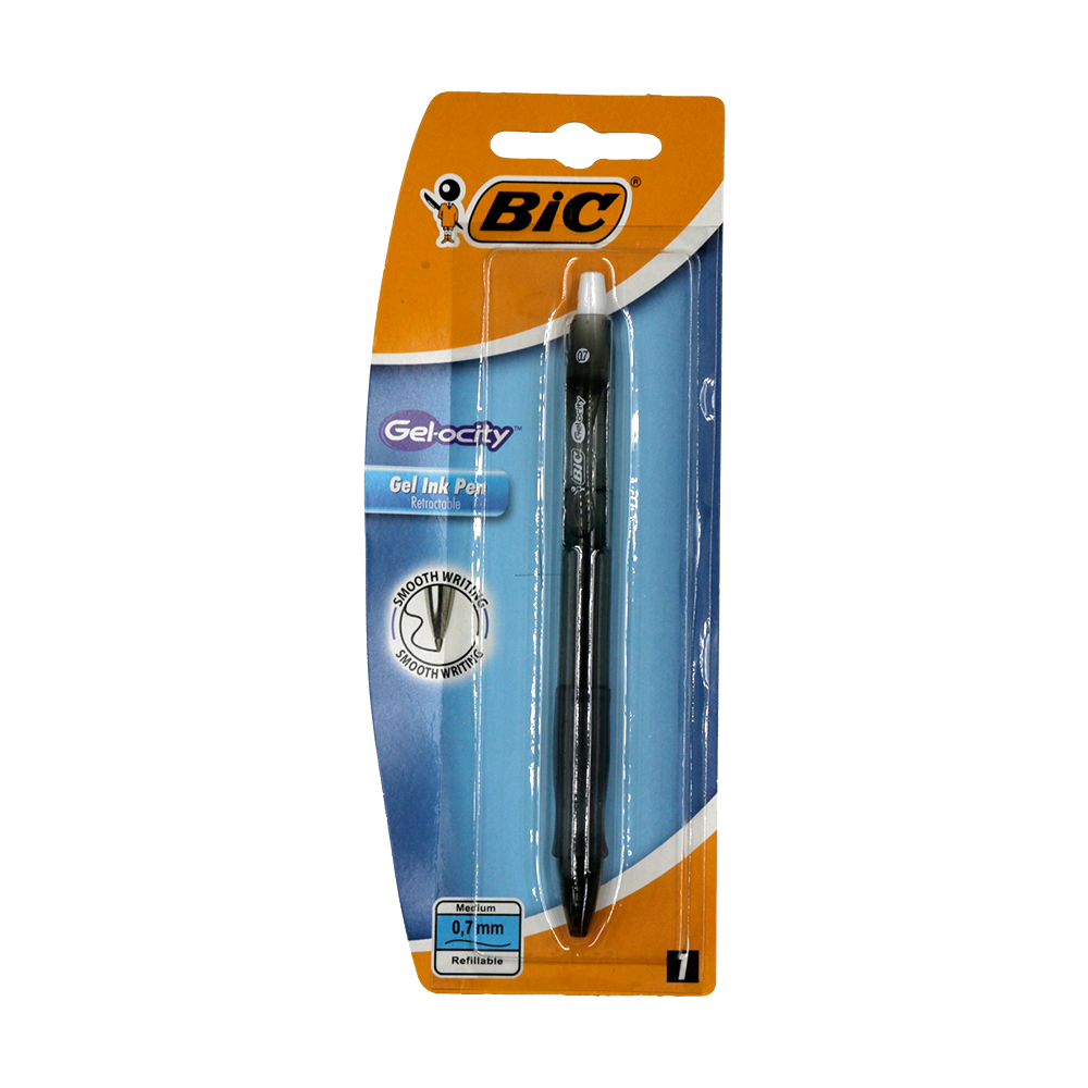 Stylo gel noir Clic avec recharge