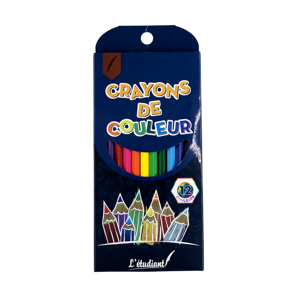 Crayons de couleur hexagonaux 18cm