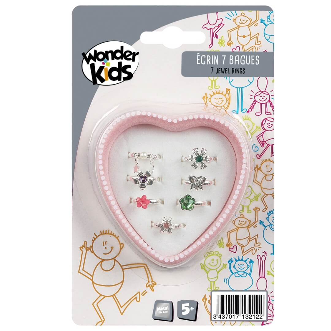 Ecrin 7 bagues métal (assortiment de 3 modèles)