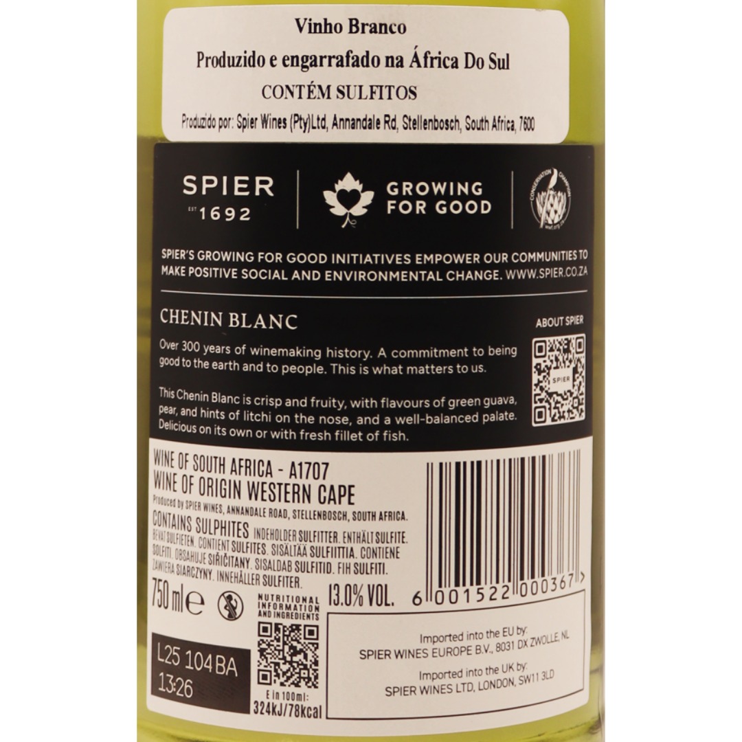 Afrique du Sud Blanc Chenin Spier 25 75cl