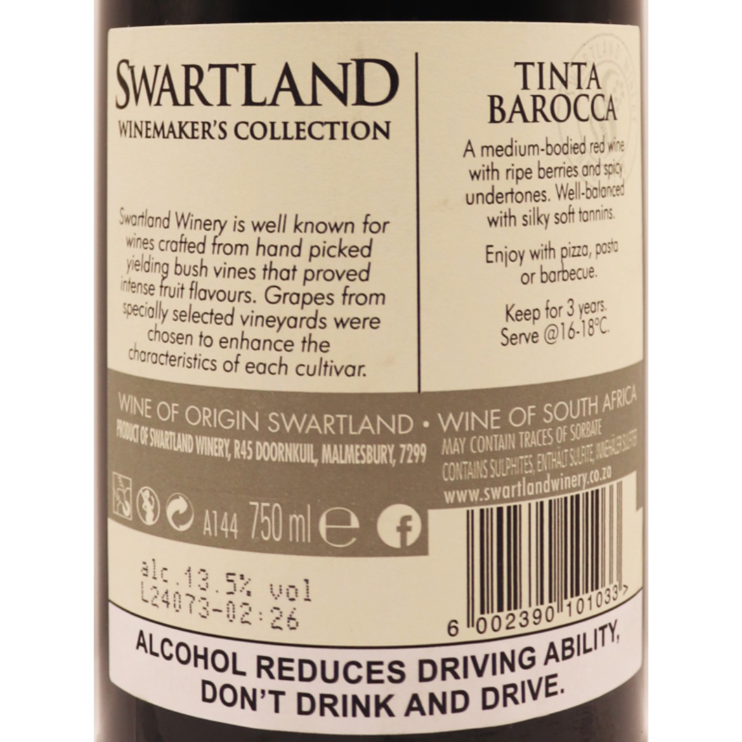 Afrique du Sud rouge Tinta Barocca Swartland 23 75cl