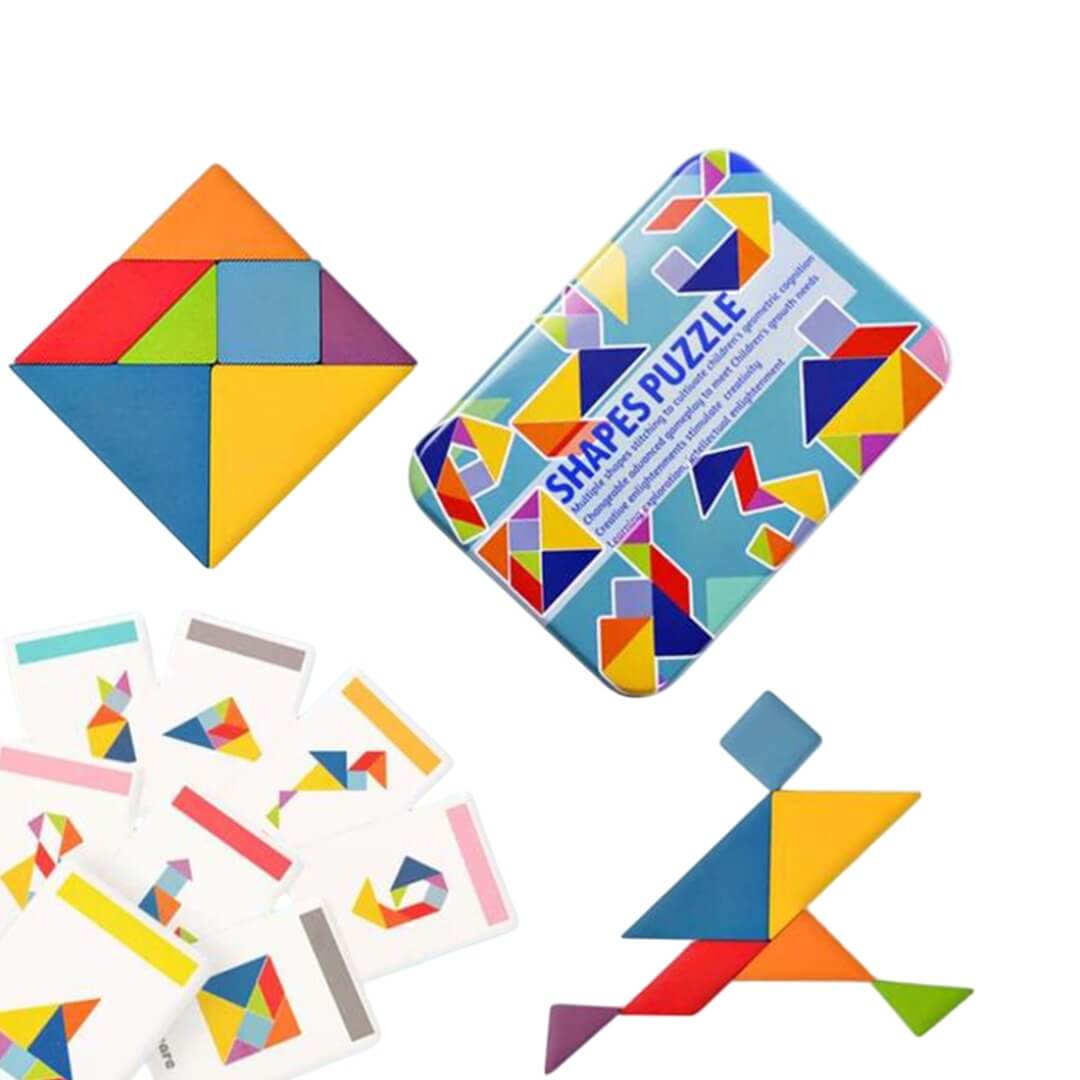 Tangram multicolore pour stimulation cognitive et créativité