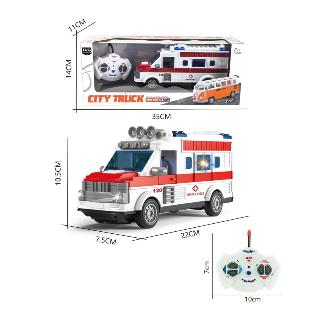 Ambulance télécommandée pour enfants (Technologie 27MHz)