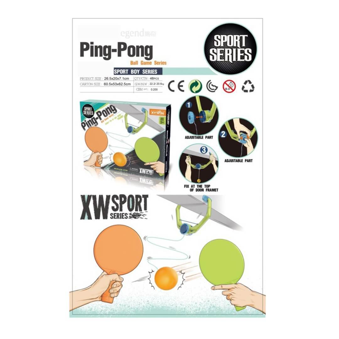 Raquettes et balle de ping-pong élastique fixable pour pratiquer seul