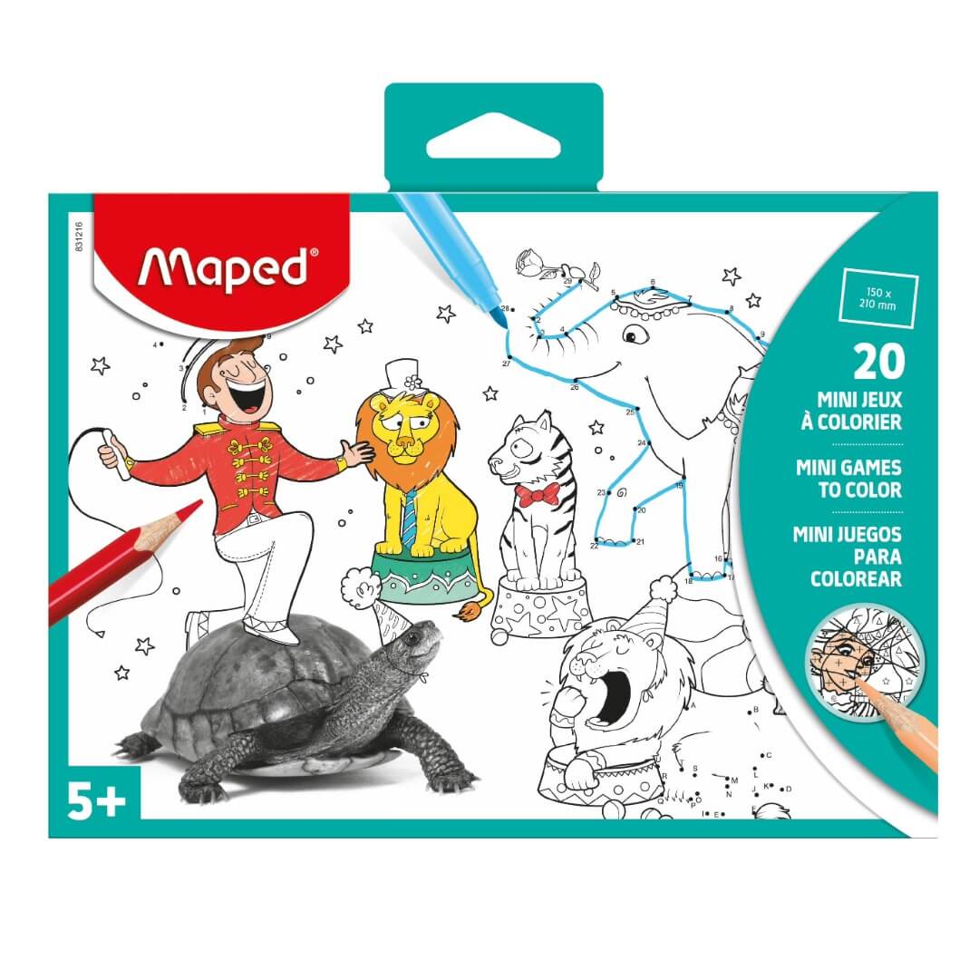 Carnet de coloriage réutilisable 20 mini jeux à colorier A0220237