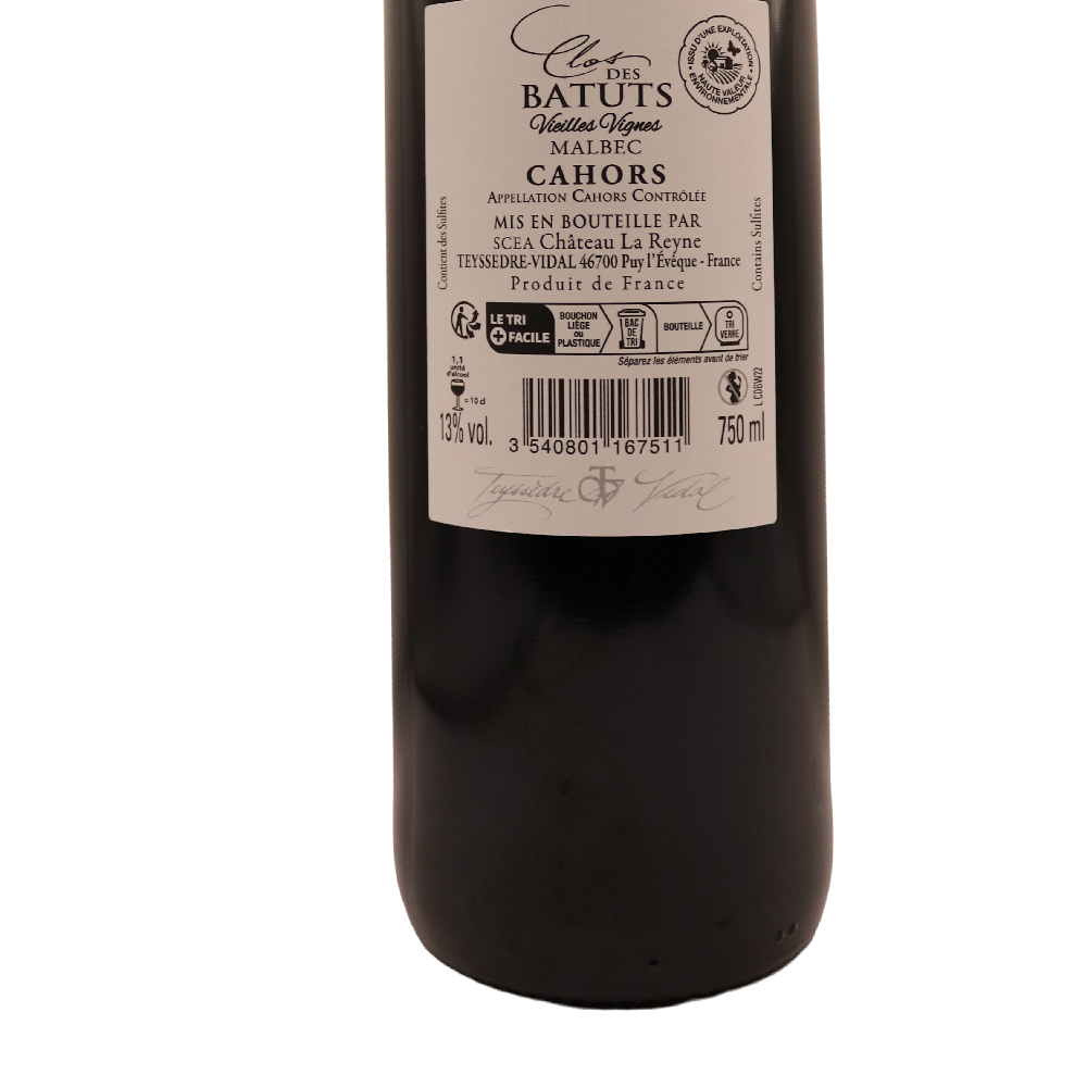 Sud-Ouest Rouge Cahors Clos des Batuts Vieilles Vignes 22 75cl
