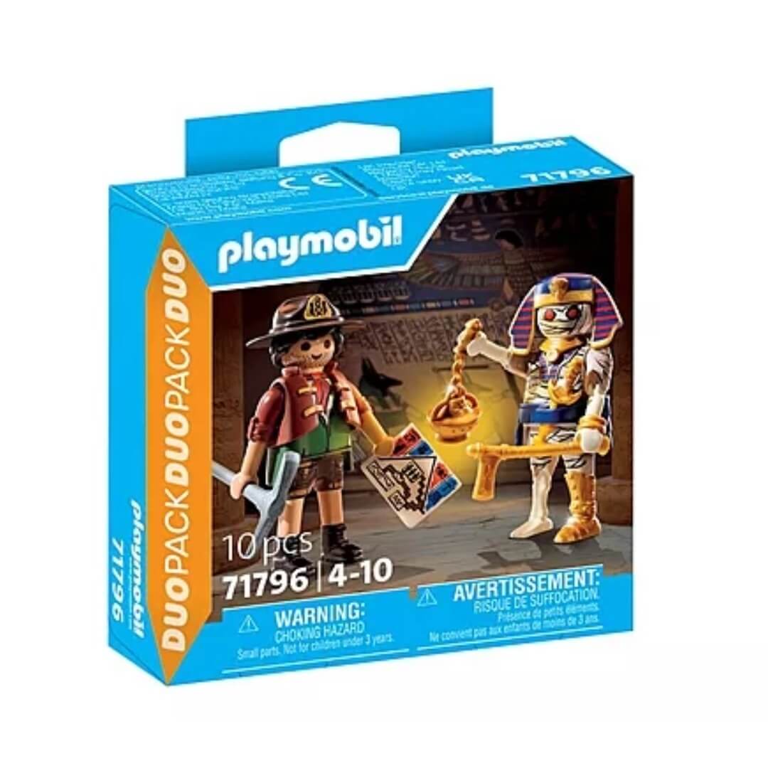 Figurines explorateur et momie égyptienne