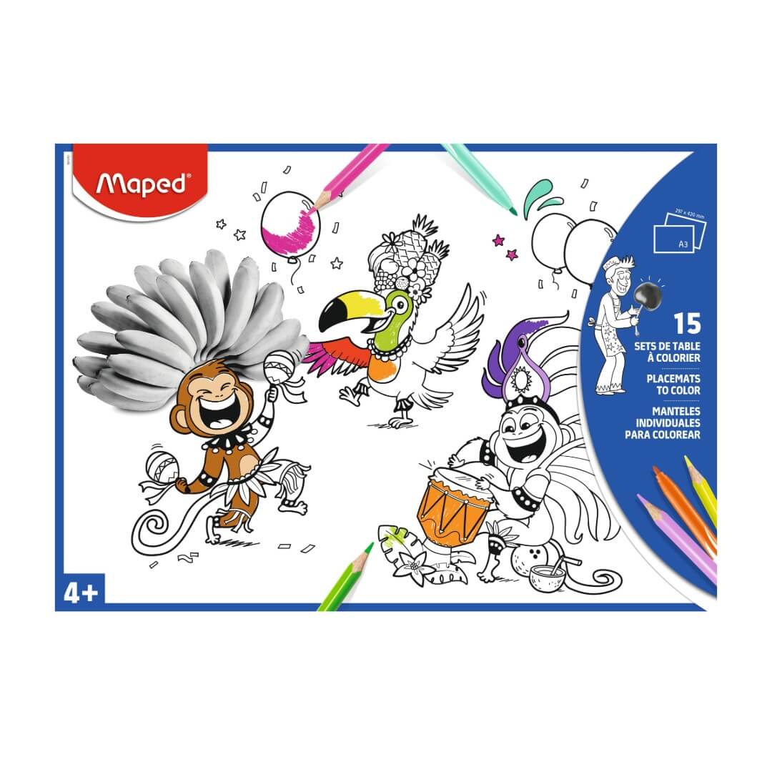 Set de 15 flles A3 illustrées supports coloriage