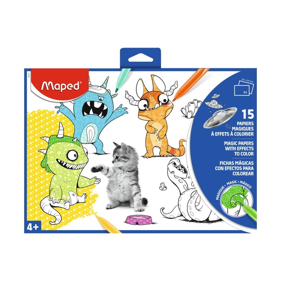 Set de 15 supports coloriage papier magique A4