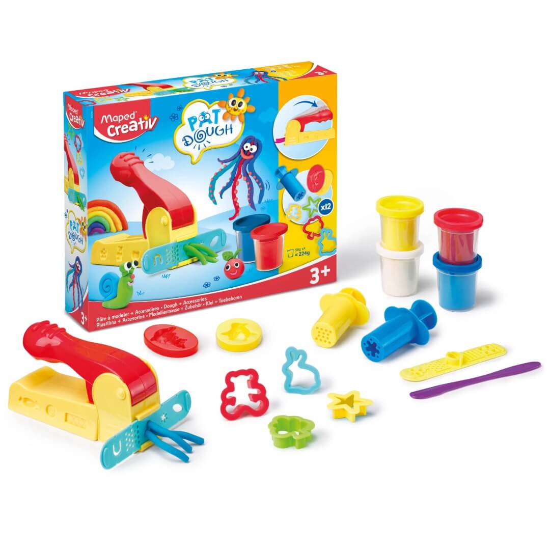 Set de modelage pot de 4 avec 12 accessoires et sqeeze  creativ