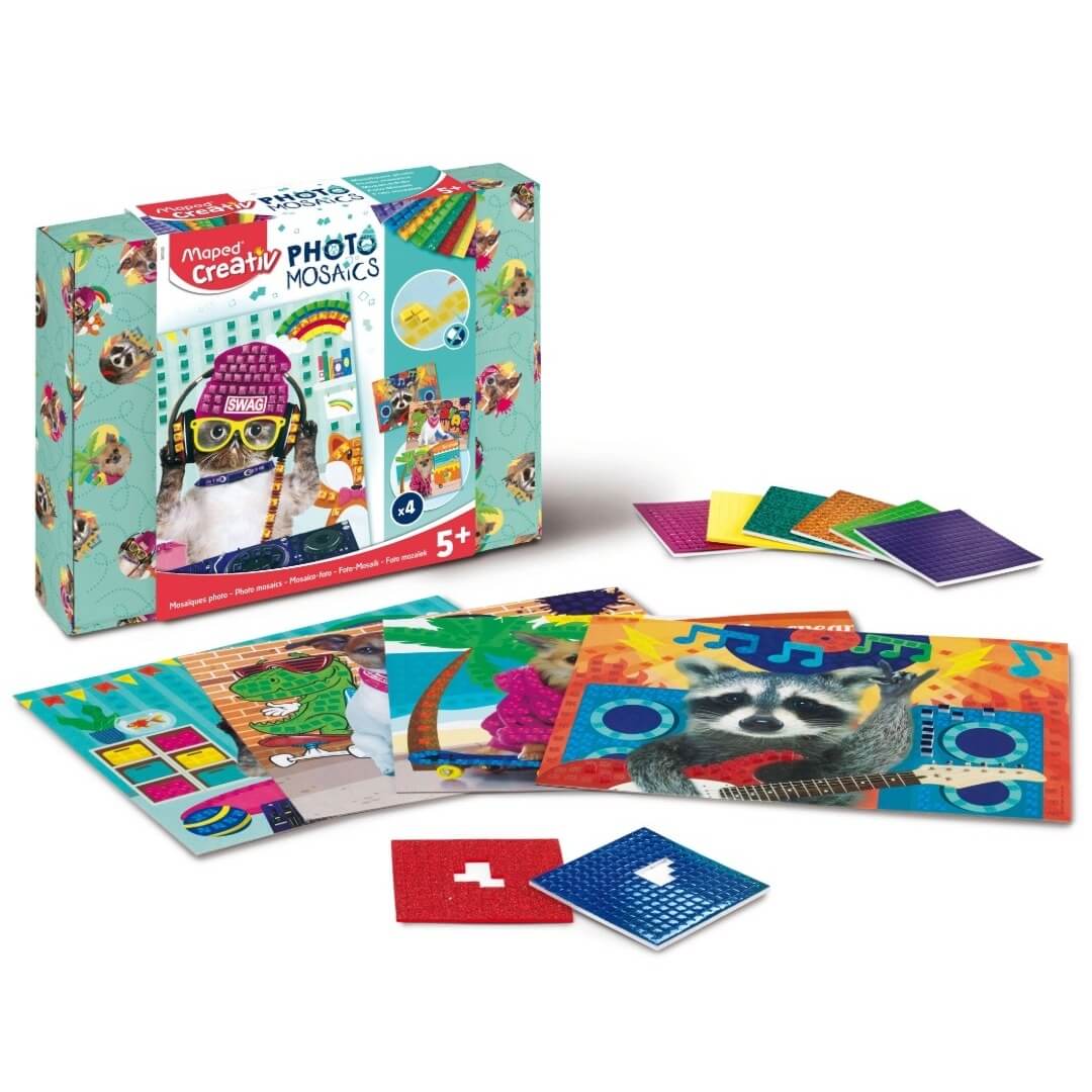 Set de mousse adhésive colorée photo mosaics adventure animals A0244009