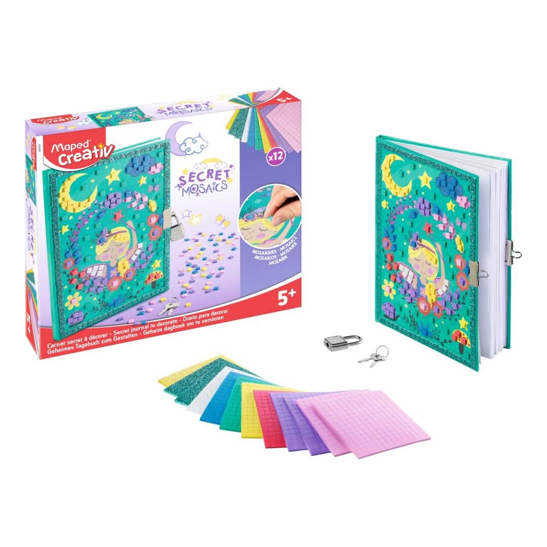 Set de mousse adhésive colorée secret mosaics journal creativ A0244013