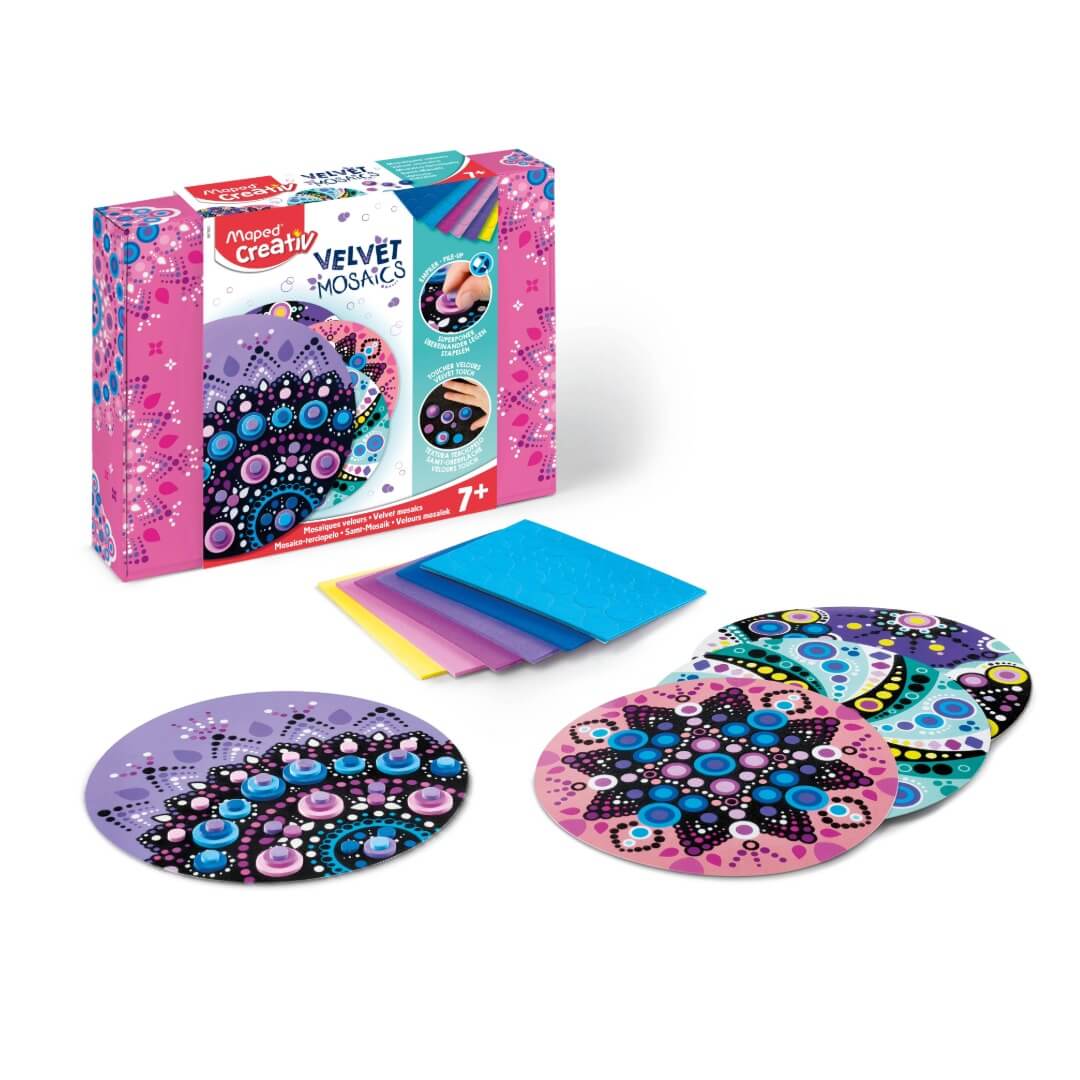 Set de mousse adhésive colorée velvet mosaics pastel colors creativ A0244011