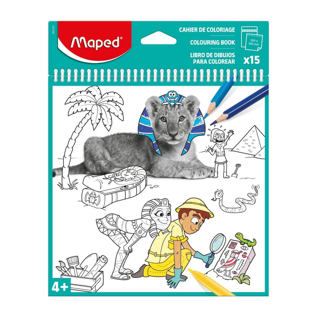 Set support coloriage bloc 15 feuilles 200x200 illustrées