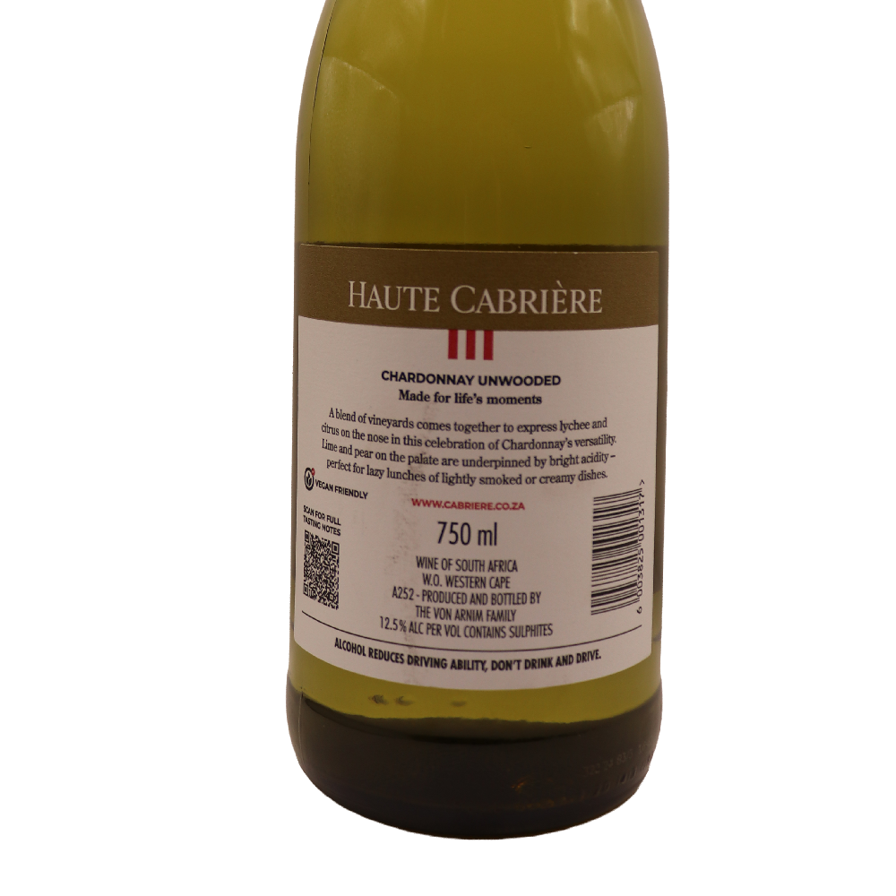 Afrique du Sud Blanc Chardonnay Unwood Haute Cabrière 24 75cl